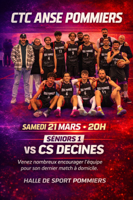 Dernier match des seniors 1 à domicile